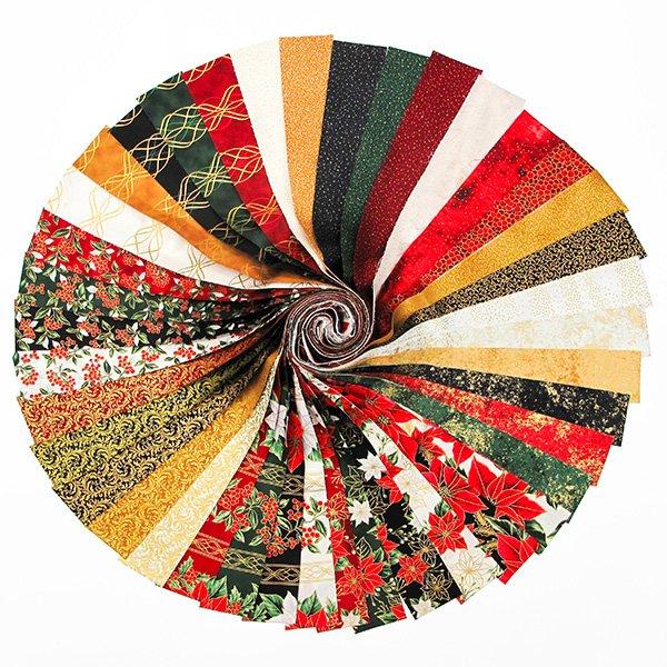 Precut 2-1/2" Strips-Jingle Pops 2025 Gold JP12-47