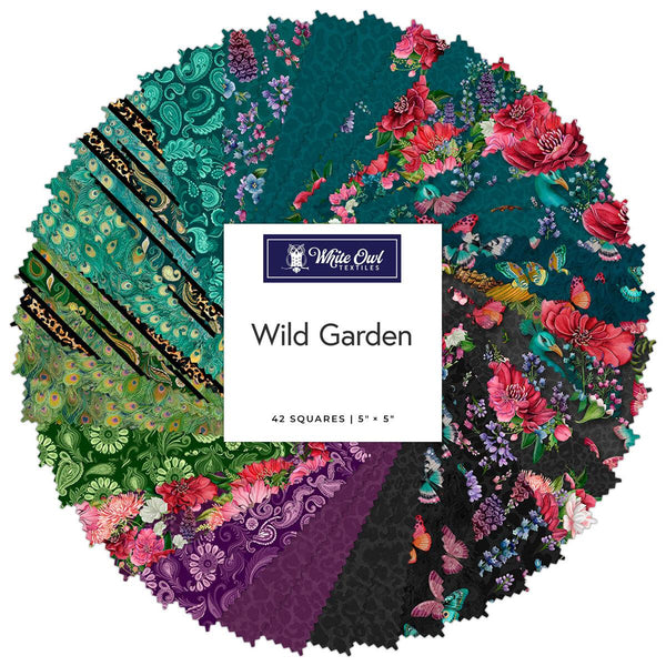 Precut 5" Squares Stamps-Wild Garden WILDGARDEN-STAMPS