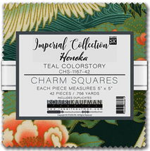 Precut Charm Square-Imperial Collection Honoka Teal CHS-1167-42