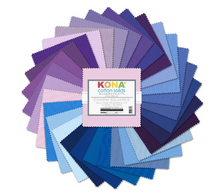 Precut Charm Squares-Kona Cotton Solids-Bluebird Palette CHS-1183-42