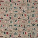 Precut Cork 18"x27"-Vintage Newspaper French Landmarks Pattern COF-504