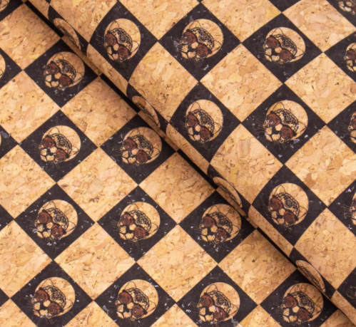 Precut Cork 19"x27"-CheckeredChess Leopard Print COF-283-A