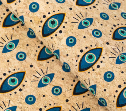 Precut Cork 19"x27"-Blue Eye Print on Natural Cork COF-668