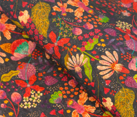 Precut Cork 19"x27"-Colorful Flowers Patterned Cork COF-478