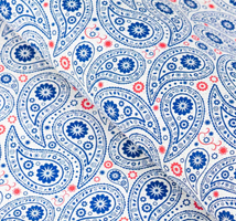 Precut Cork 19"x27"-Paisley Printed Navy/Red COF-625