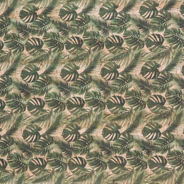 Precut Cork Fabric 18"x25" Palm Leaves HCFPALM