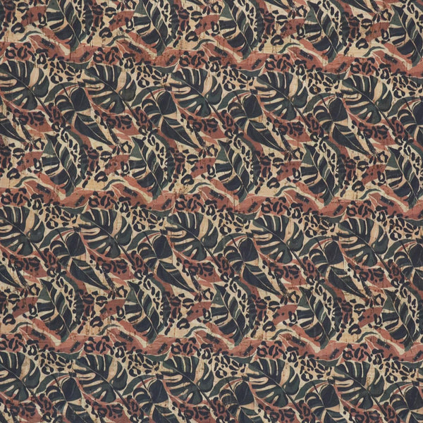 Precut Cork Fabric 18"x25"  Wild Palms HCFWILD