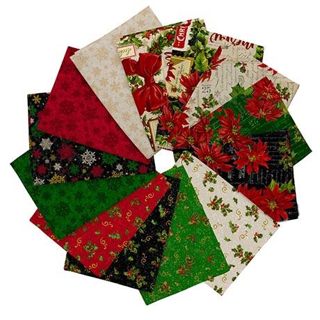 Precut FQ Bundle-Poinsettia Greeting FATQU-PNGR