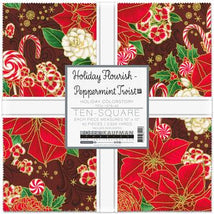 Precut Ten-Squares-Holiday Flourish-Peppermint Twist TEN-1379-42