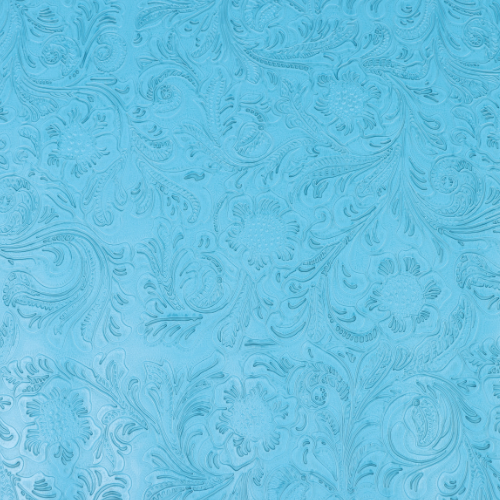 Precut Vinyl - Western Floral- Caribbean Blue - 18"x27"