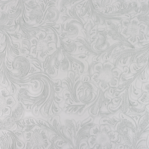 Precut Vinyl - Western Floral Faux Leather - Gray - 18" x 54"