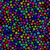 Puparazzi-Bright Dog Paw Prints Multi DOG-CD4364-MULTI