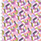 Purple Perfection-Geo Brushstrokes White 23599-WHT
