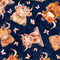 QT Cuties 2-Baby Highland Cows Navy 2600-31446-N