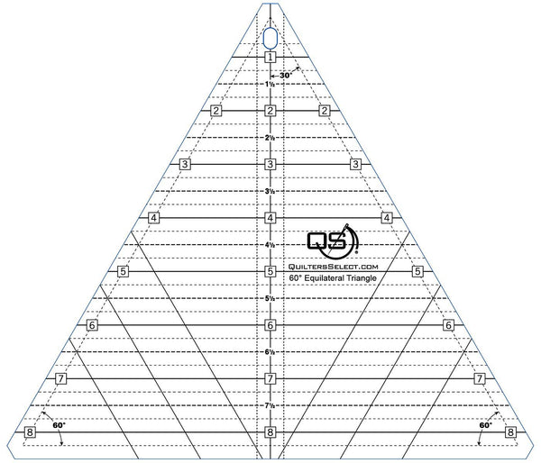Quilter's Select 60 Degree 8-1/2in Quilting Ruler - QS-60TRI