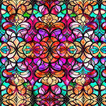 Radient Reflections-Stained Glass Window Fucshia 2600-30398-P