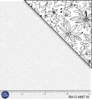 Ramblings 13-Outline Floral White On White 04887-W