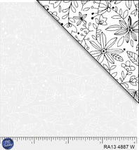 Ramblings 13-Outline Floral White On White 04887-W