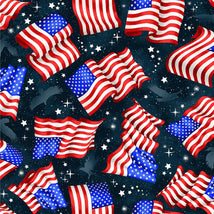 Red, White & Blue-Flags & Stars Navy OA604581-NAVY