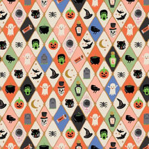 Rifle Paper Halloween-Argyle Multi & Metallic Gold RP1309-MM1M