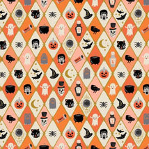 Rifle Paper Halloween-Argyle Orange & Metallic Gold RP1309-OM2M