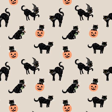 Rifle Paper Halloween-Black Cat Linen Metallic RP1302-LI2M