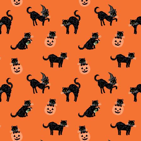 Rifle Paper Halloween-Black Cat Orange Metallic RP1302-OR1M