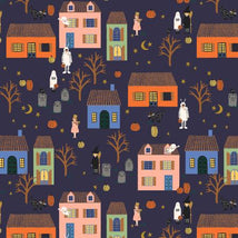 Rifle Paper Halloween-Halloween Night Navy & Metallic Silver RP1307-NM2M