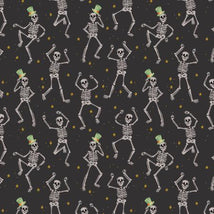 Rifle Paper Halloween-Skeletons Black Metallic RP1301-BK1M