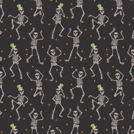 Rifle Paper Halloween-Skeletons Black Metallic RP1301-BK1M