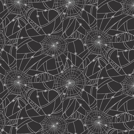 Rifle Paper Halloween-Spider Webs Black & Metallic Silver RP1310-BM3M