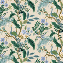 Rifle Paper Vintage Garden-Peacock Cream Metallic RP1000-CR2M