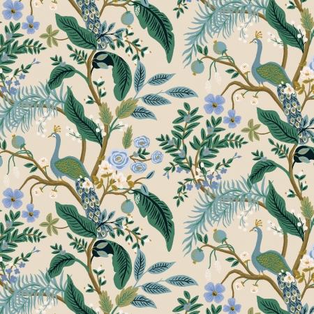 Rifle Paper Vintage Garden-Peacock Cream Metallic RP1000-CR2M