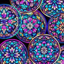 Royale-Stained Glass Circles Black 2600-31827-J