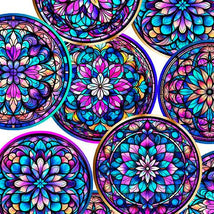 Royale-Stained Glass Circles White 2600-31827-Z