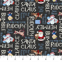 Rudolph The Red-Nosed Reindeer-Phrases Charcoal RD1006-96