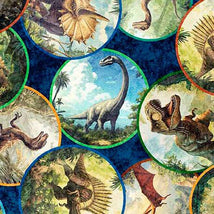 Savage Kingdom-Dinosaur Medallions Navy 2600-31735-N