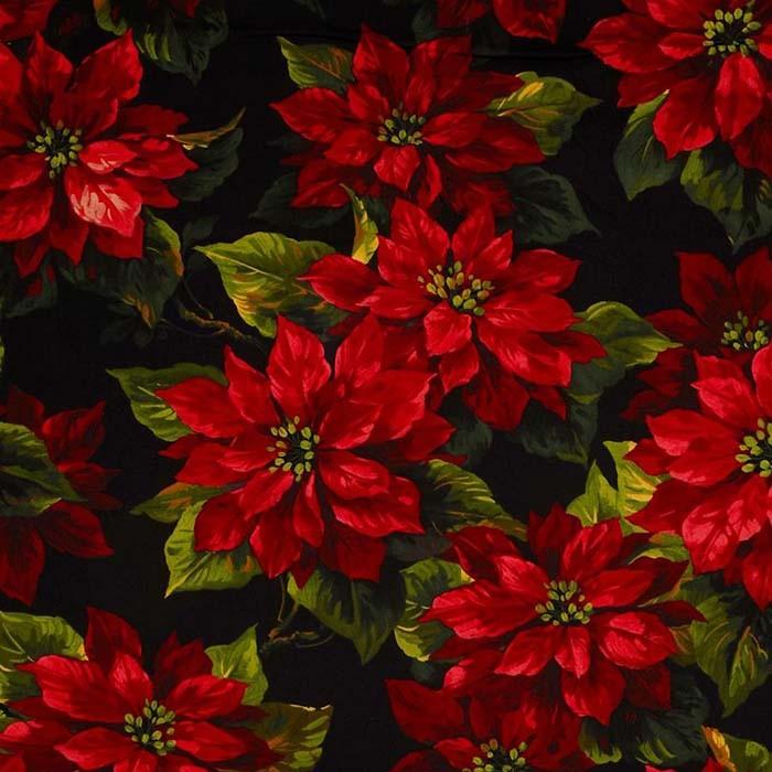 Scarlet Poinsettia 10" Wide Back WBX3059-BLAC-D