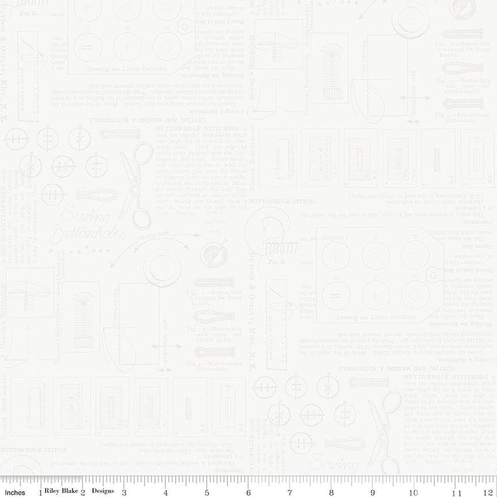 Sew America-Sewing Notes White C17348-WHITE – The Sewing Studio Fabric ...