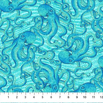 Shimmer Enigma-Octopus Lt Turquoise MUlti 28182M-64
