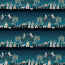 Silent Night-Border Stripe Navy 4709-77
