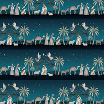 Silent Night-Border Stripe Navy 4709-77