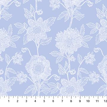 Silhouette-Stitched Dahlia Cornflower CLAMT104-42C