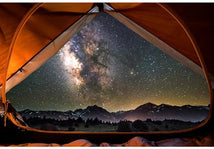 Sleeping Under The Stars-30" Star Landscape Panel Black Orange U5077-217