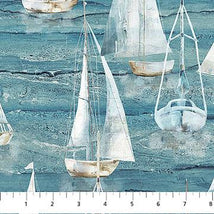 Smooth Sailing-Large Sail Boats Md Blue Multi DP28908-44