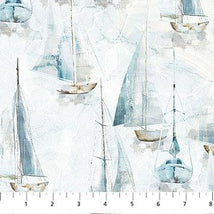 Smooth Sailing-Small Sail Boats White Multi DP28909-10
