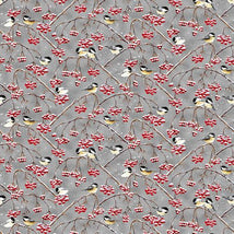 Snow Crew Chickadees & Berries Q-1286-90 Gray