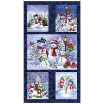 Snowman Holiday-24" Snowman Picture Patch Panel Navy 2600-30440-N
