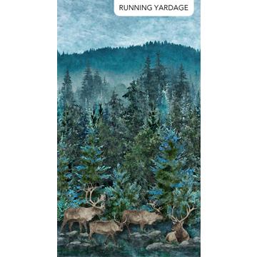 Stonehenge Migration-24" WideBorder Panel Dark Teal Multi DP27150-68