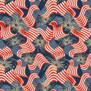 Stripes & Stars-Flags & Fireworks Navy W140-004-535